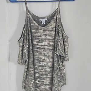 Bar III Heathered Gray Cold-Shoulder Camisole